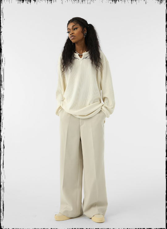 JHYQ Wide Legged Embroidered Western Pants