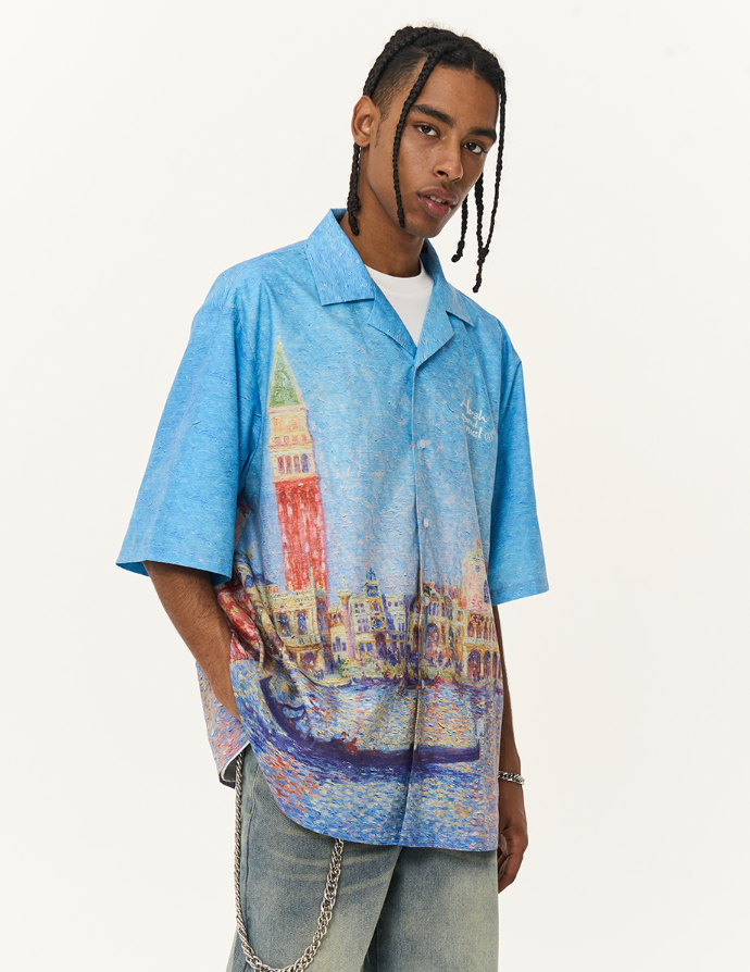 Harsh and Cruel Urban Oil Full Print Cuban Shirt