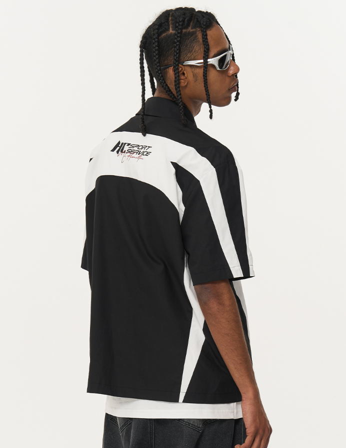 Harsh and Cruel Contrast Color Racing Short Sleeve Shirt