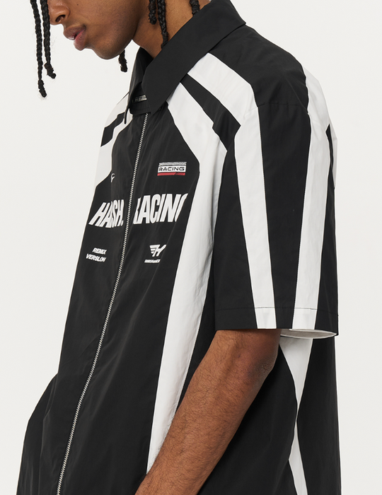 Harsh and Cruel Contrast Color Racing Short Sleeve Shirt