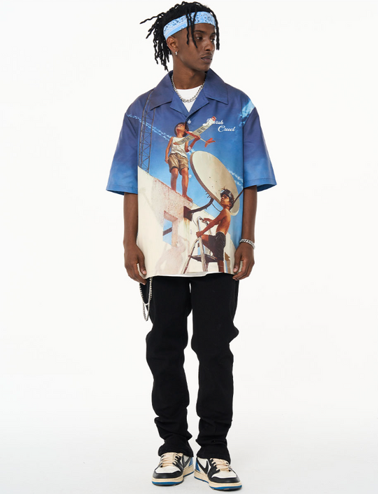 Harsh and Cruel Photography Pictures Handwritten Full Print Cuban Shirt