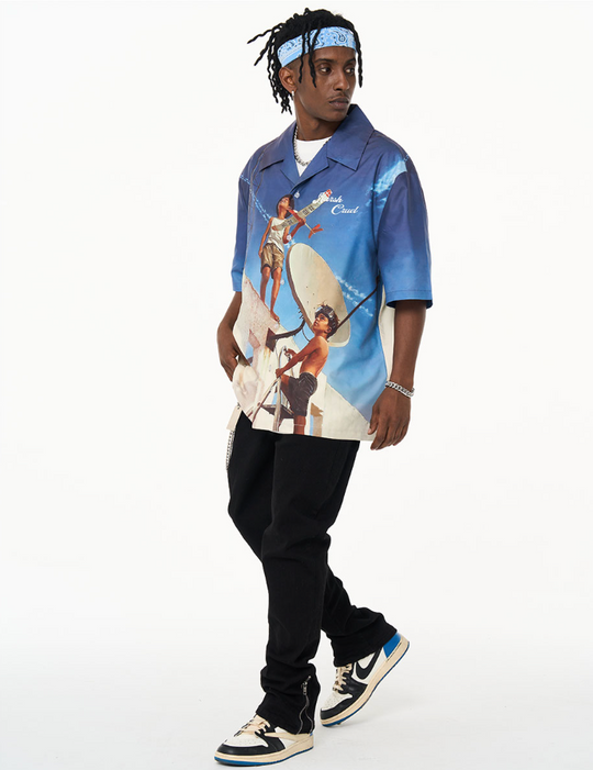 Harsh and Cruel Photography Pictures Handwritten Full Print Cuban Shirt