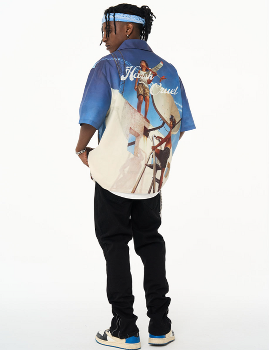 Harsh and Cruel Photography Pictures Handwritten Full Print Cuban Shirt