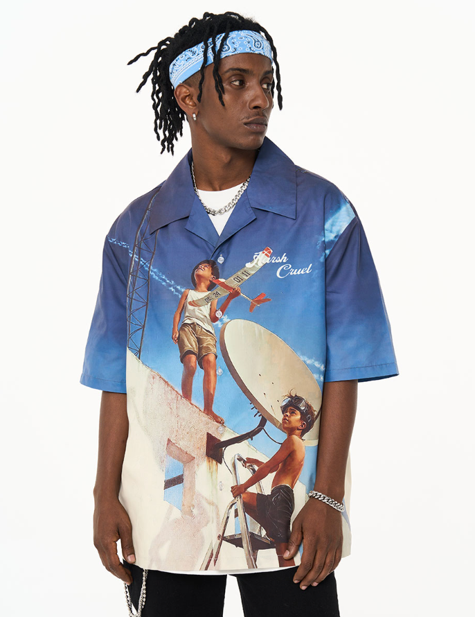 Harsh and Cruel Photography Pictures Handwritten Full Print Cuban Shirt