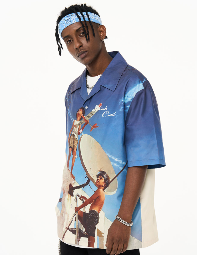 Harsh and Cruel Photography Pictures Handwritten Full Print Cuban Shirt