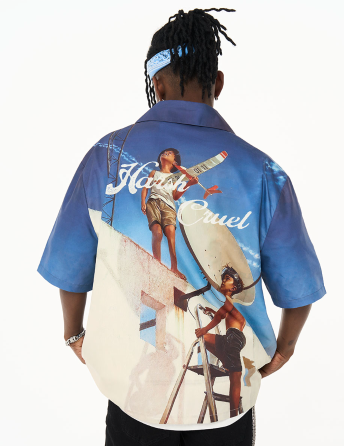 Harsh and Cruel Photography Pictures Handwritten Full Print Cuban Shirt