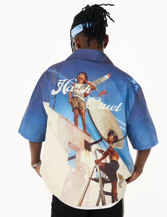 Harsh and Cruel Photography Pictures Handwritten Full Print Cuban Shirt