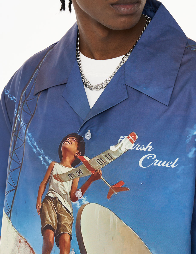 Harsh and Cruel Photography Pictures Handwritten Full Print Cuban Shirt