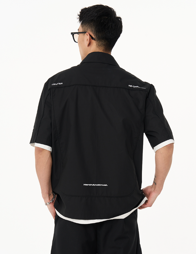 Harsh and Cruel 3D Pleats Short Sleeve Shirt