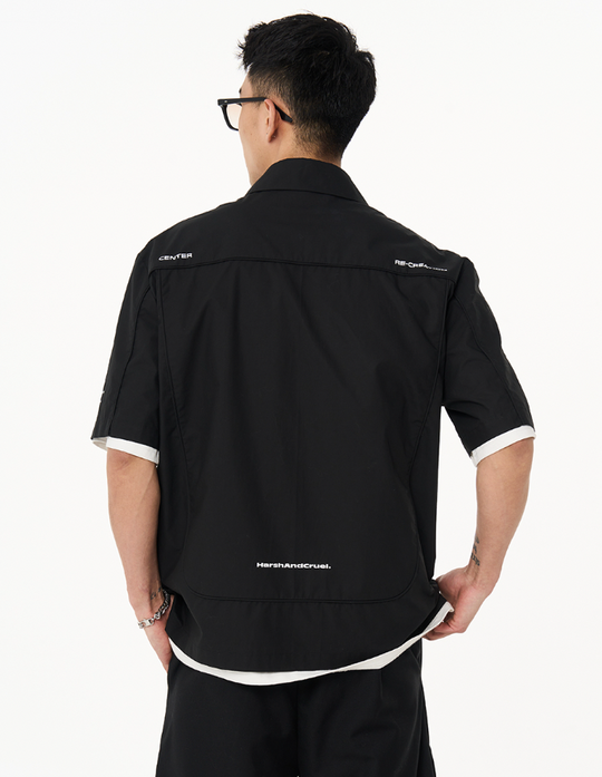 Harsh and Cruel 3D Pleats Short Sleeve Shirt