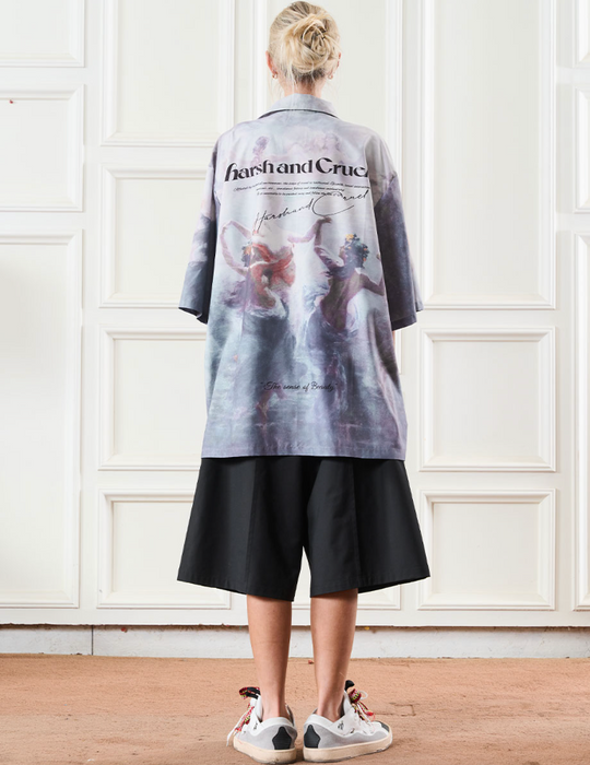 Harsh and Cruel Dancing Circle Full Print Cuban Shirt