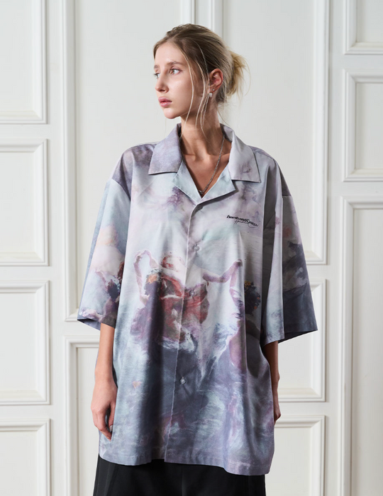 Harsh and Cruel Dancing Circle Full Print Cuban Shirt