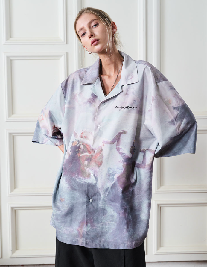 Harsh and Cruel Dancing Circle Full Print Cuban Shirt