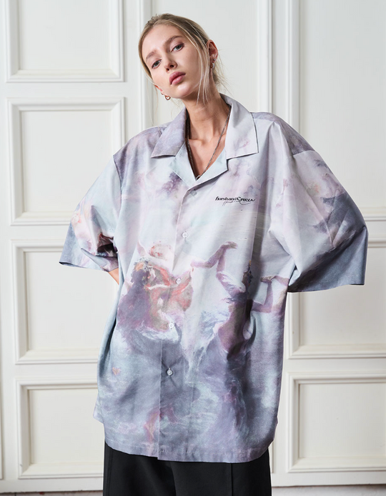 Harsh and Cruel Dancing Circle Full Print Cuban Shirt