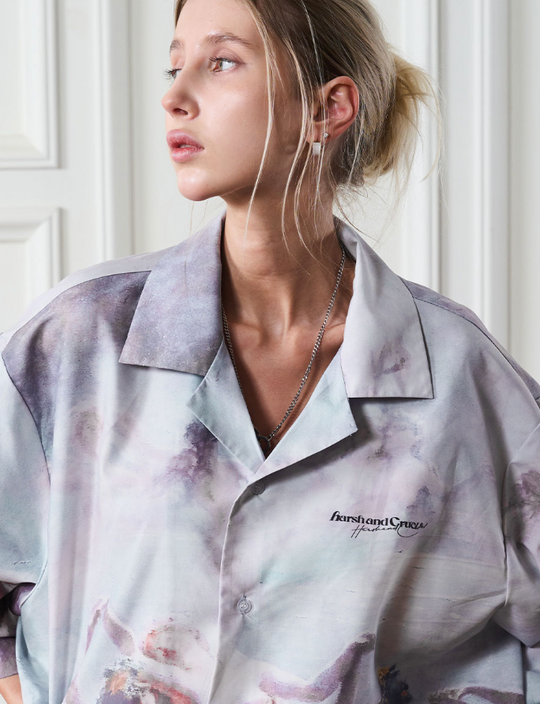 Harsh and Cruel Dancing Circle Full Print Cuban Shirt