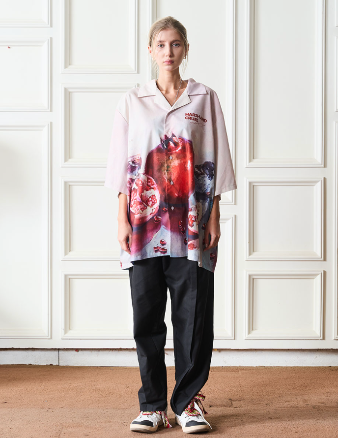 Harsh and Cruel Pomgranate Full Print Cuban Shirt