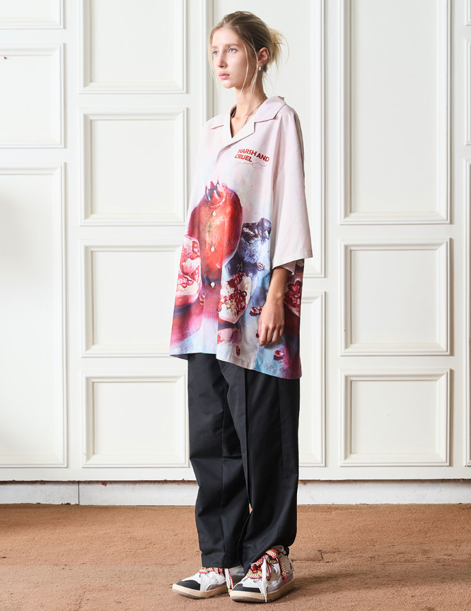 Harsh and Cruel Pomgranate Full Print Cuban Shirt