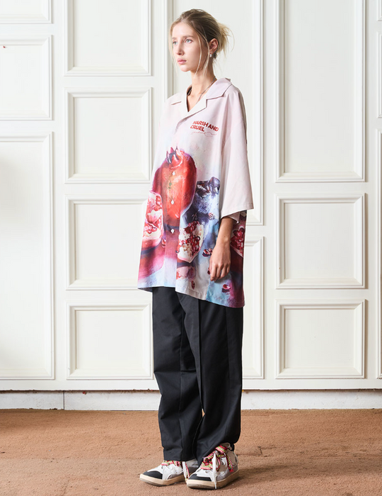 Harsh and Cruel Pomgranate Full Print Cuban Shirt