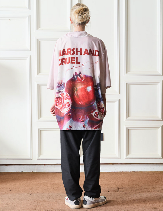 Harsh and Cruel Pomgranate Full Print Cuban Shirt