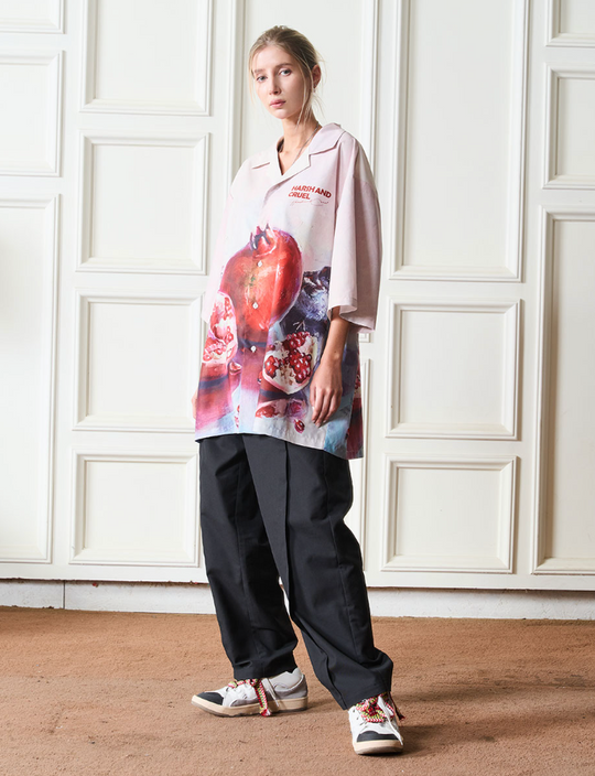 Harsh and Cruel Pomgranate Full Print Cuban Shirt