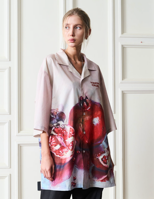 Harsh and Cruel Pomgranate Full Print Cuban Shirt