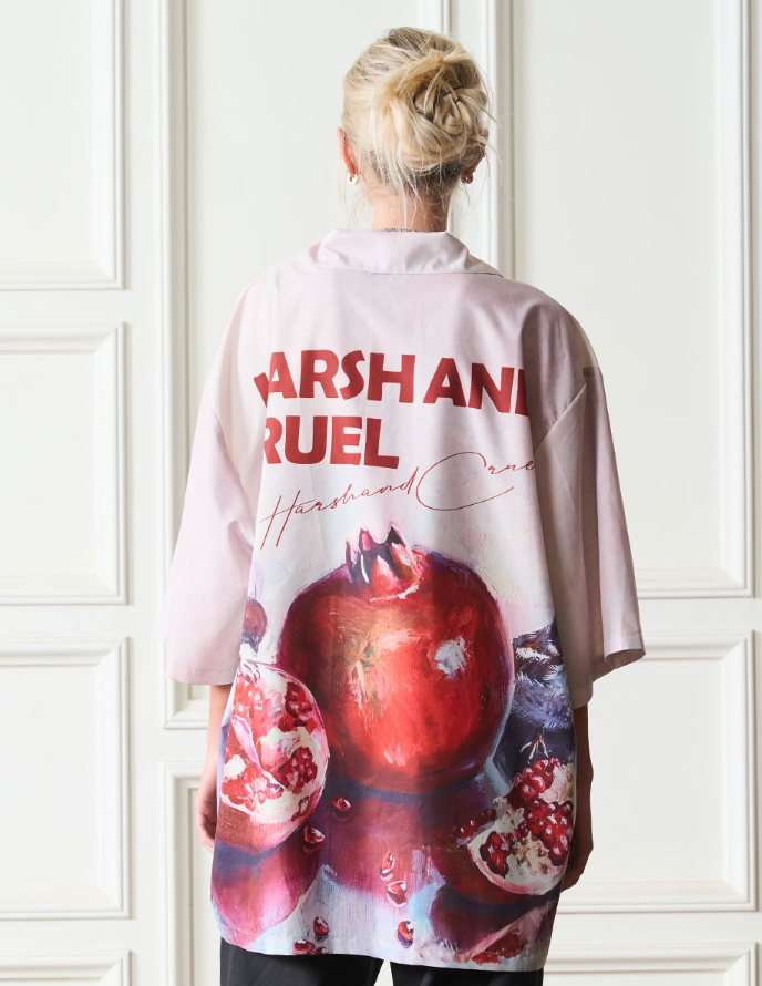 Harsh and Cruel Pomgranate Full Print Cuban Shirt