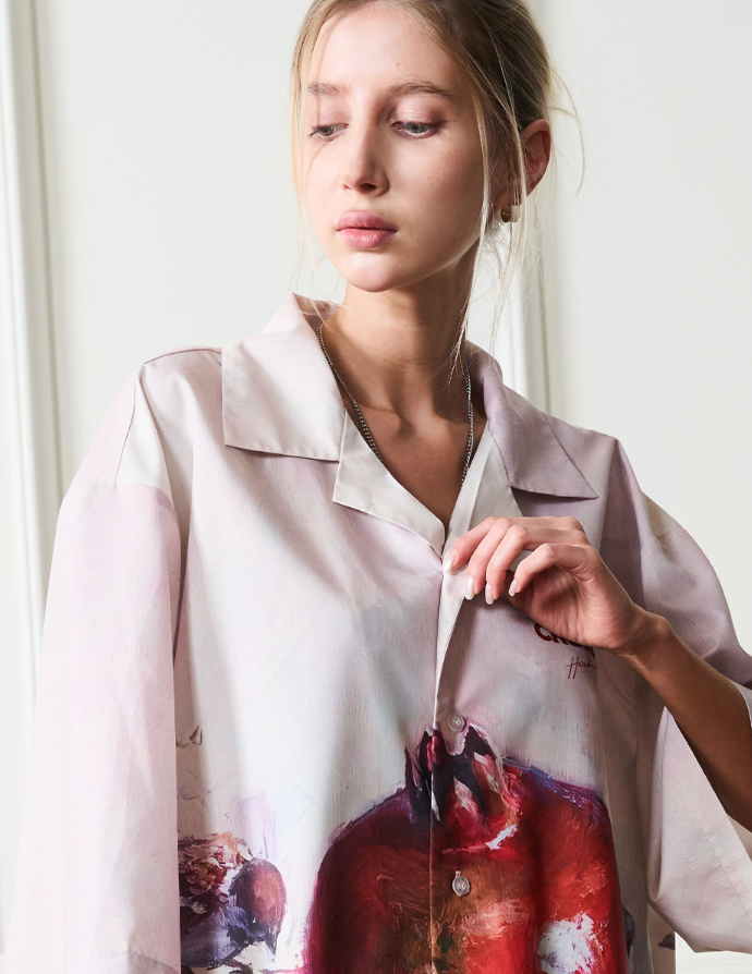 Harsh and Cruel Pomgranate Full Print Cuban Shirt