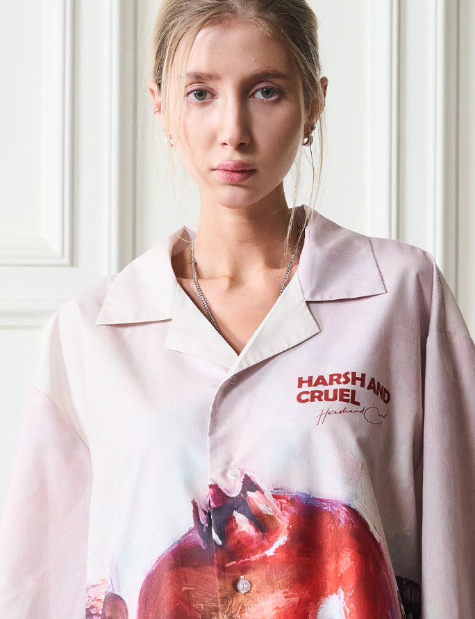 Harsh and Cruel Pomgranate Full Print Cuban Shirt