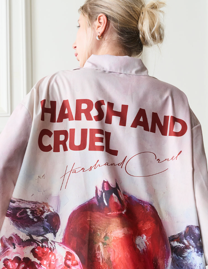 Harsh and Cruel Pomgranate Full Print Cuban Shirt