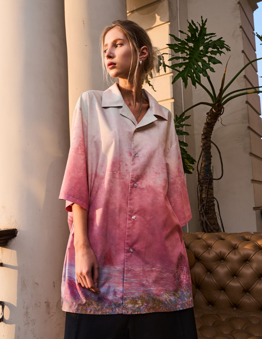 Harsh and Cruel Forest Sunset Full Print Cuban Shirt