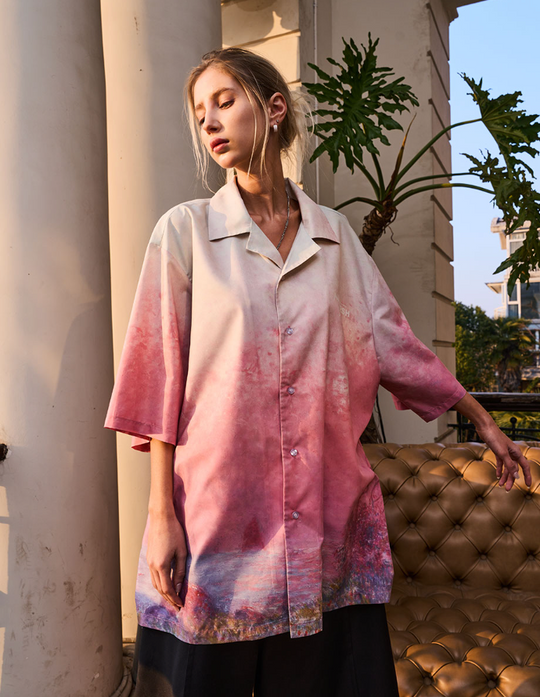 Harsh and Cruel Forest Sunset Full Print Cuban Shirt