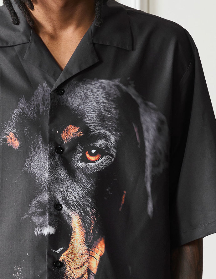 Harsh and Cruel Rottweiler Printed Cuban Shirt