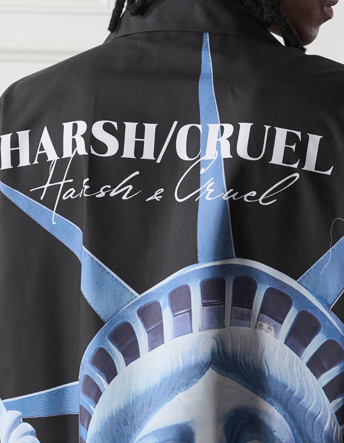 Harsh and Cruel Statue of Liberty printed Cuban Shirt