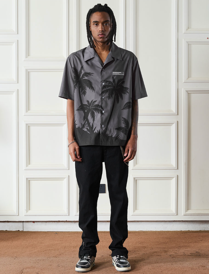 Harsh and Cruel Palms Logo Cuban Shirt