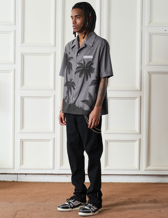 Harsh and Cruel Palms Logo Cuban Shirt