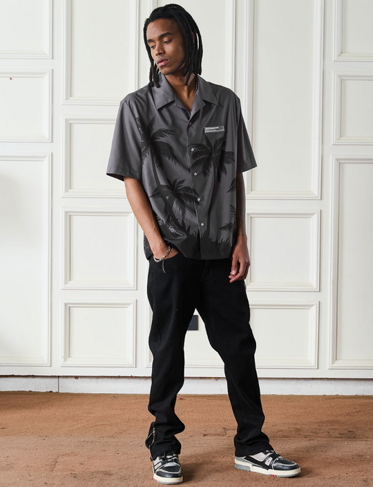 Harsh and Cruel Palms Logo Cuban Shirt