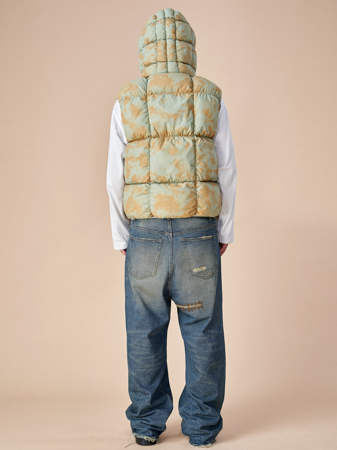 EVILKNIGHT(EK) Tie Dye Digitally Printed Zipper Vest