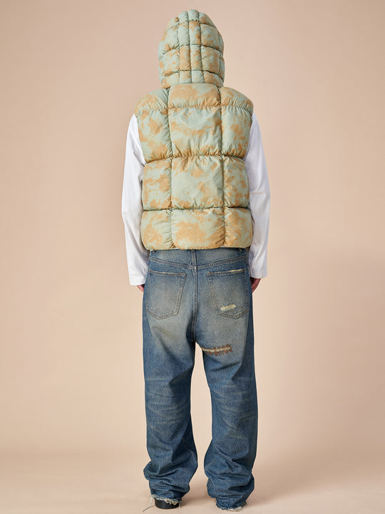 EVILKNIGHT(EK) Tie Dye Digitally Printed Zipper Vest