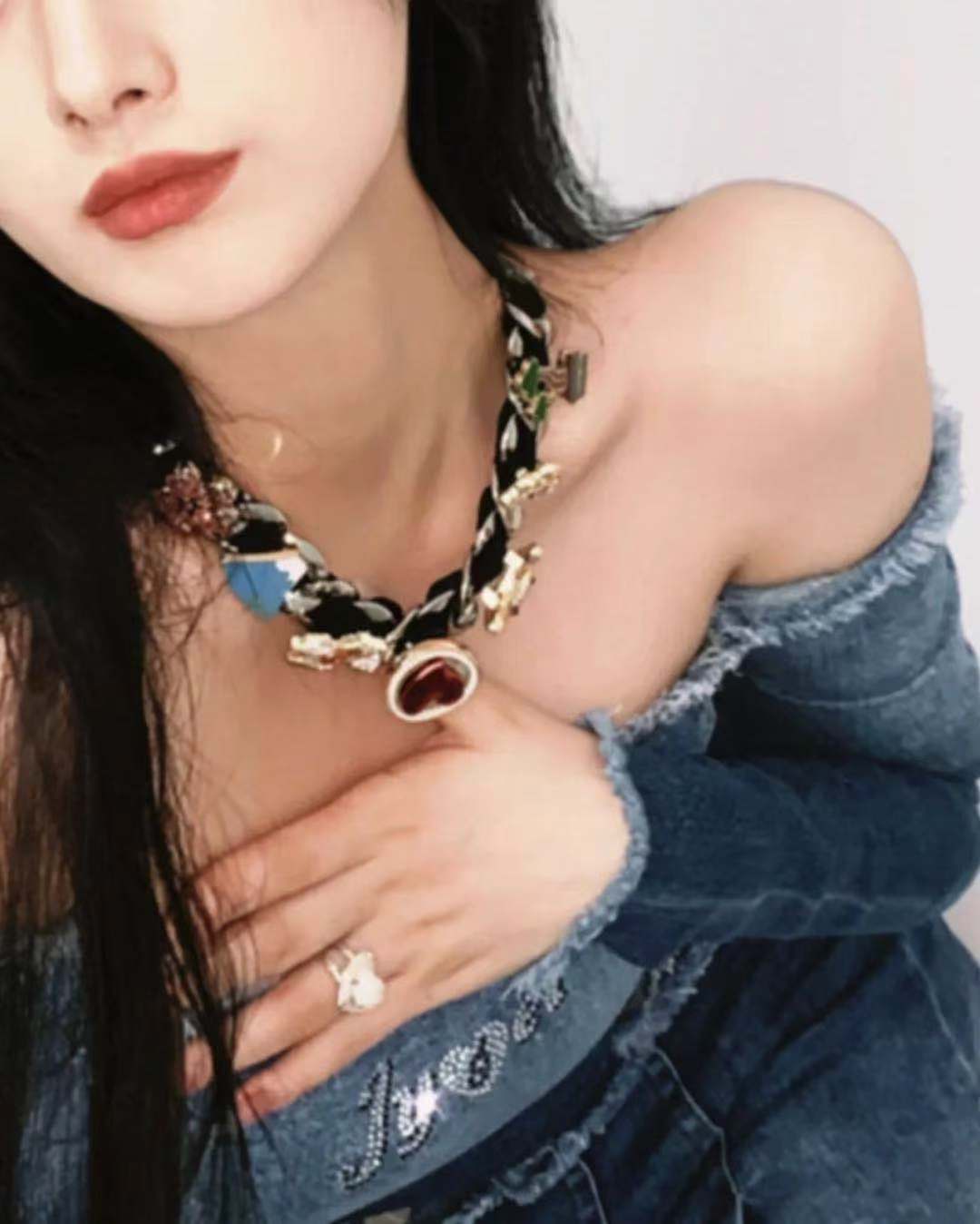 NboStore × Supplier Pearl Love Rotatable Necklace | Face 3 Face