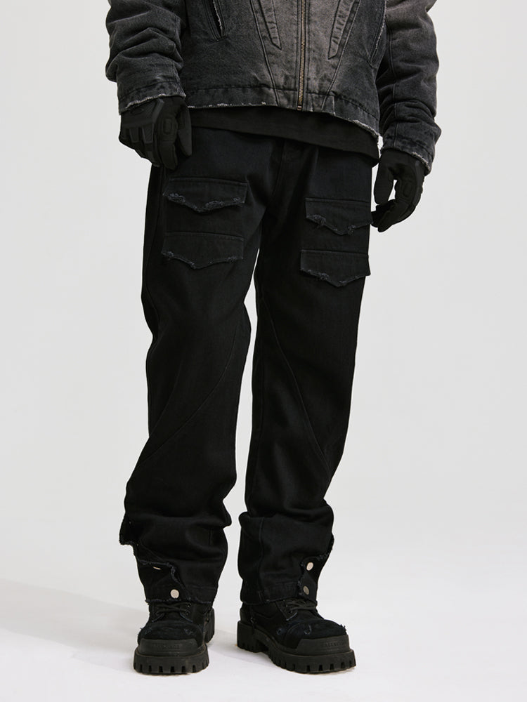 ANTIDOTE Structural Pocket Micro Flared Denim Jeans