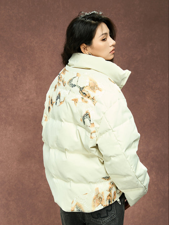 YADcrew Flame Lace Short Down Jacket