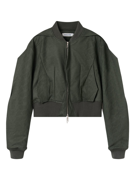 BLIND NO PLAN Fly Leather Short MA-1 Jacket