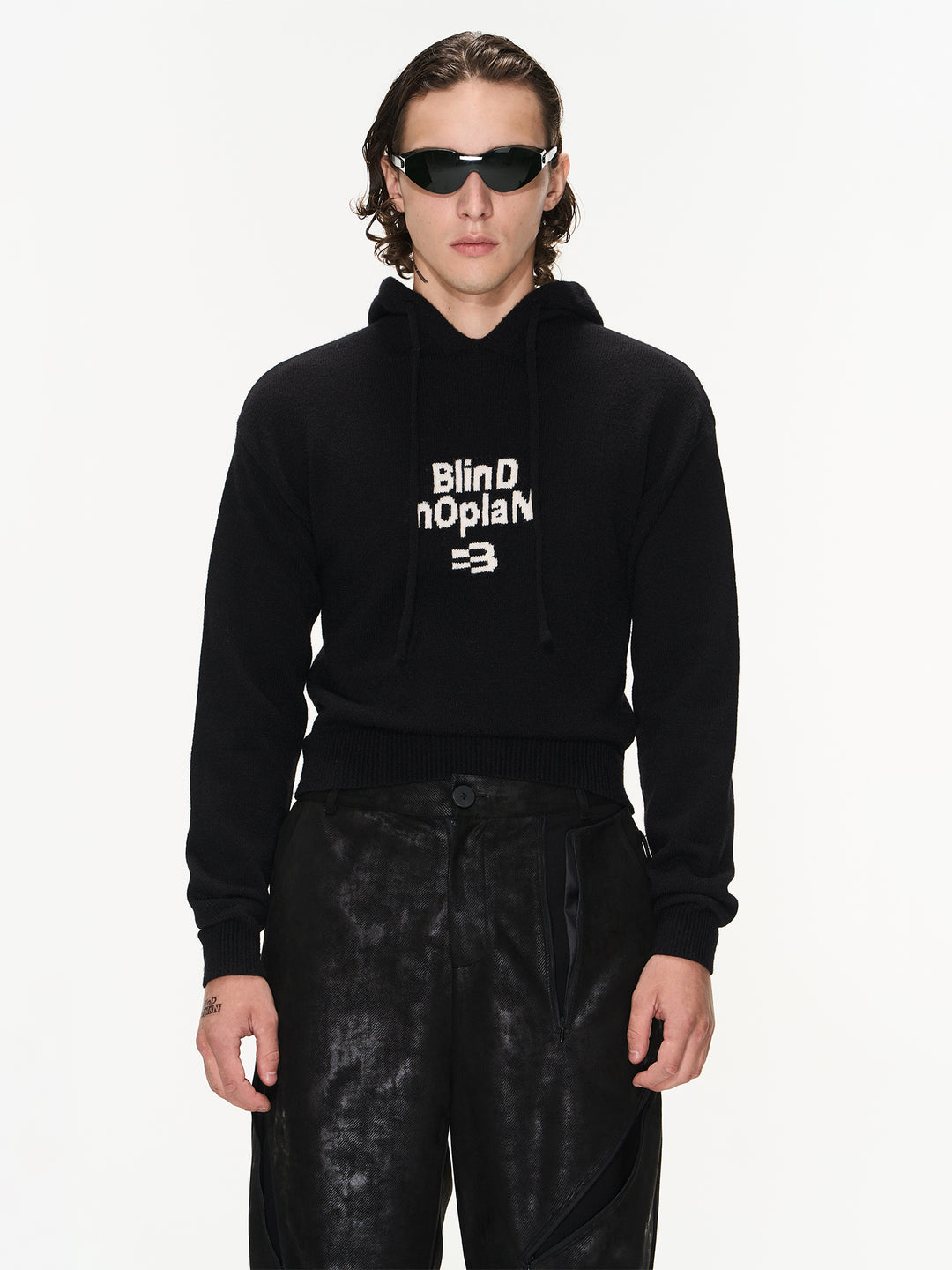 BLIND NO PLAN Basic LOGO Knit Hoodie
