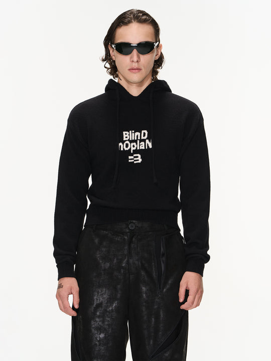 BLIND NO PLAN Basic LOGO Knit Hoodie