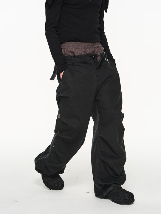 BLIND NO PLAN False Two Piece Pleated Pants