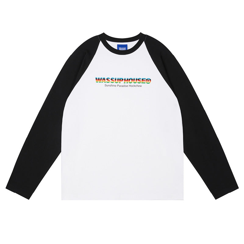 Wassup House Colorful Logo Raglan Long Sleeved Tee