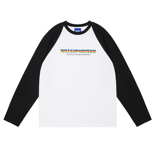 Wassup House Colorful Logo Raglan Long Sleeved Tee