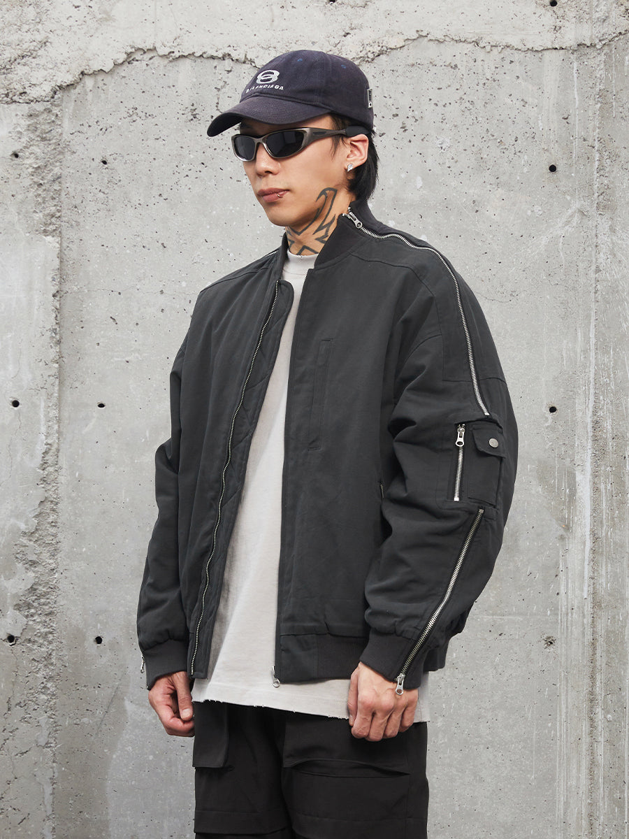 F2CE Multi Zipper Bomber Flight Jacket