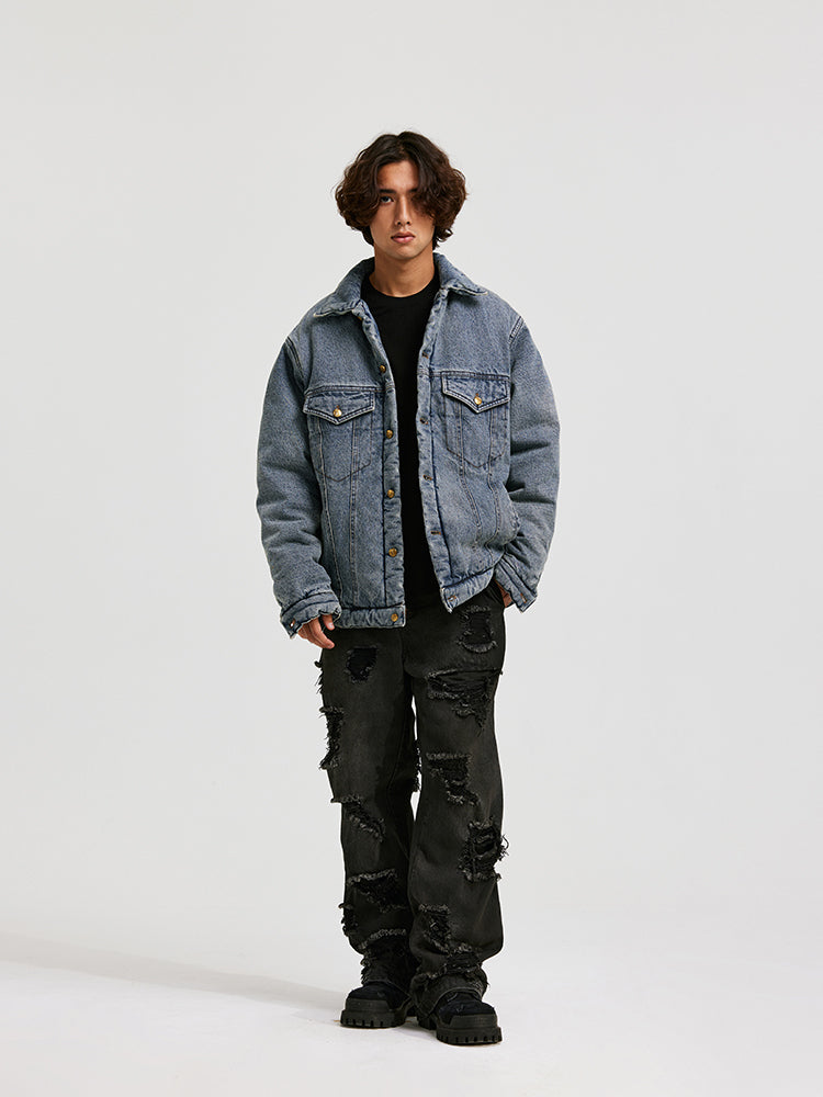 ANTIDOTE Damaged Spray Colored Denim Jeans