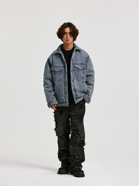 ANTIDOTE Damaged Spray Colored Denim Jeans